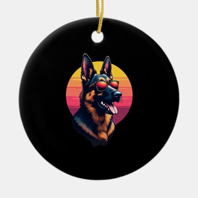 Funny German Shepherd Dog Design Art Costume Outfi Keramik Ornament (Vorne)