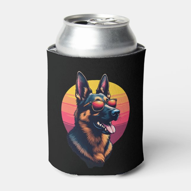 Funny German Shepherd Dog Design Art Kostüm Outfi Dosenkühler (Kanne Vorderseite)