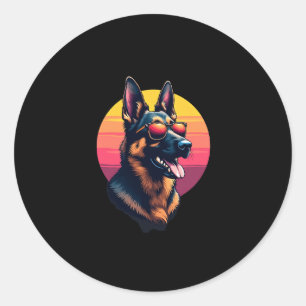 Funny German Shepherd Dog Design Art Kostüm Outfi Runder Aufkleber
