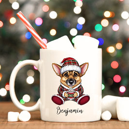 Funny German Shepherd Elf Weihnachts-Tasse Kaffeetasse
