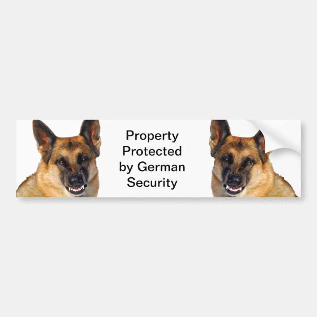 Funny German Shepherd Foto Snarling Angry Autoaufkleber (Vorne)