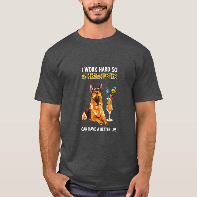 Funny German Shepherd gibt German Shepherd Lover T-Shirt (Vorderseite)