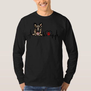 Funny German Shepherd Heartbeat Dog Lover T-Shirt