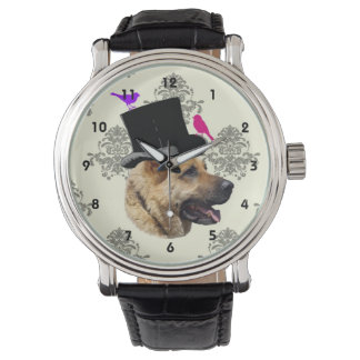 Funny German shepherdog Armbanduhr