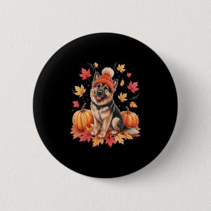 Funny German Shepherfall vom Herbst lässt Dog Lov Button