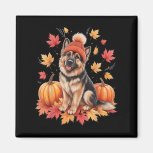 Funny German Shepherfall vom Herbst lässt Dog Lov Magnet
