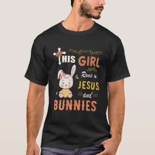 Funny Geschenk Wasserfarbe Mädchen Lauf auf Jesus T-Shirt