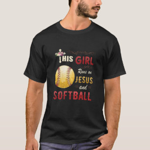 Funny Geschenk Wasserfarbe Mädchen Lauf auf Jesus T-Shirt