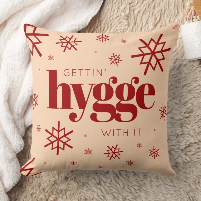 Funny Get Hygge mit It Weihnachten Schneeflocken Kissen (Decke)
