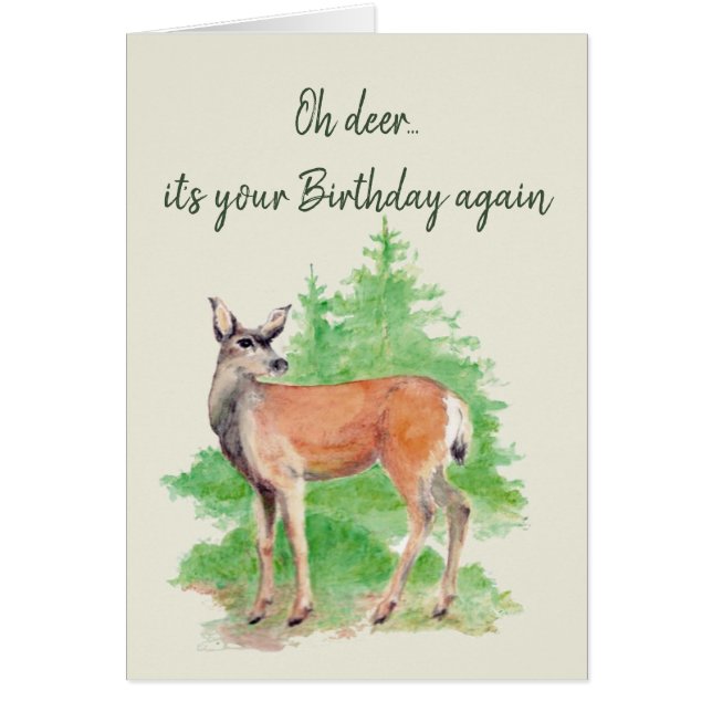 Funny Get Old Birthday Deer Animal Art (Vorne)
