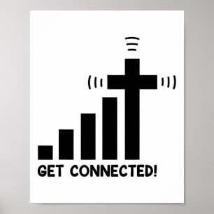 Funny Get vernetzt Jesus Christus Christlicher Gla Poster