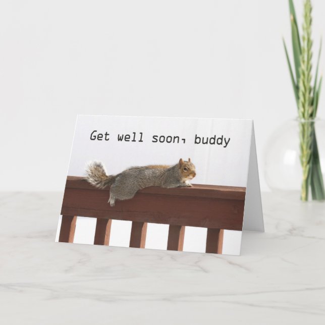Funny Get Well bald card - Feed better soon card Karte (Vorderseite)