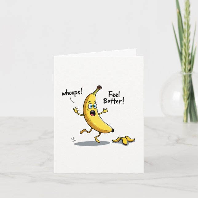 Funny Get well bald Card for Broken Leg Karte (Vorderseite)