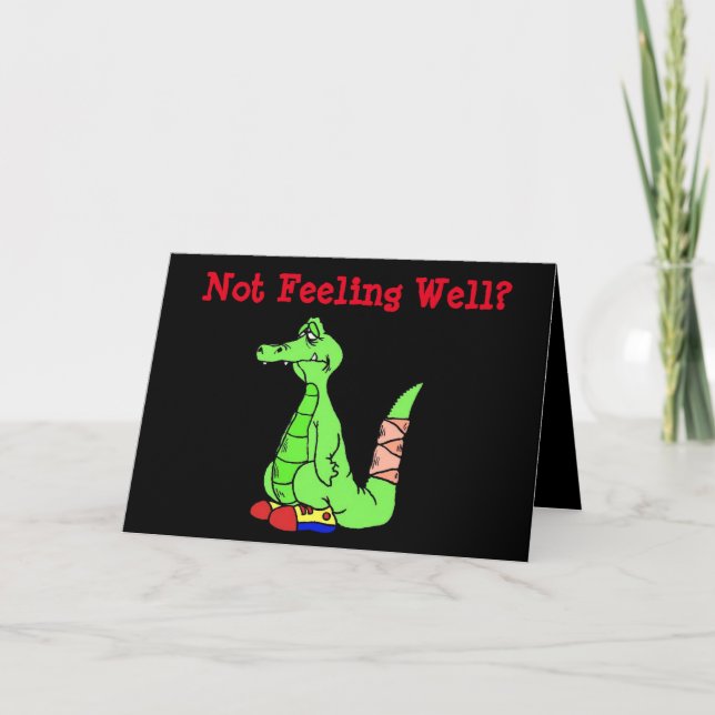 Funny Get Well Card mit Alligator Karte (Vorderseite)