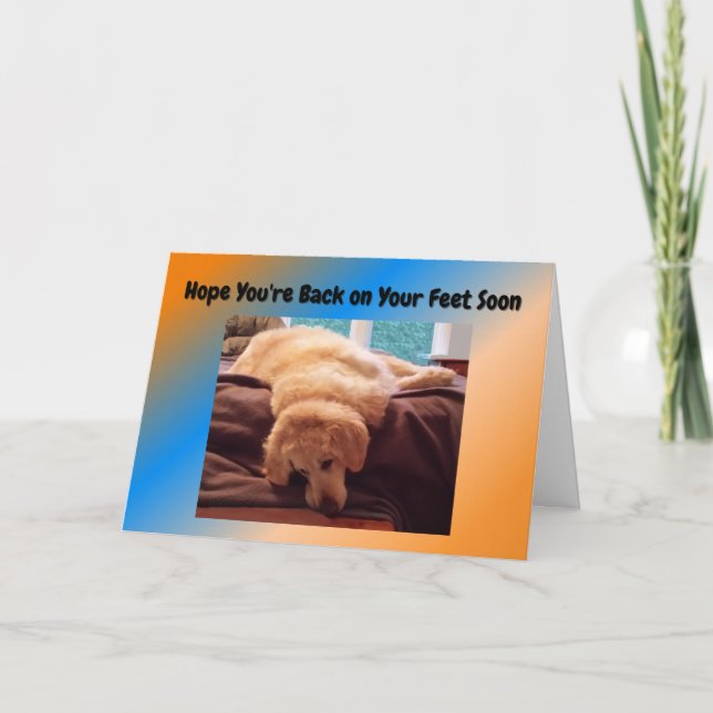 Funny Get Well Card mit Golden Retriever Karte (Vorderseite)