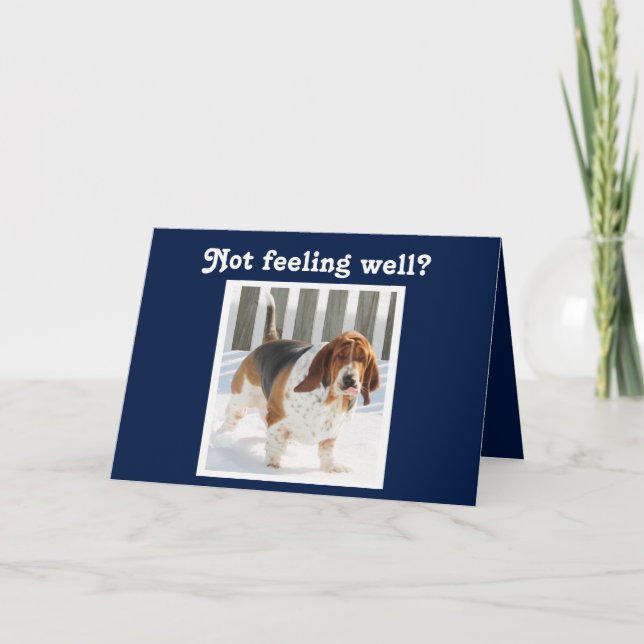 Funny Get Well Card mit Niedlichem Basset Hound Karte (Vorderseite)