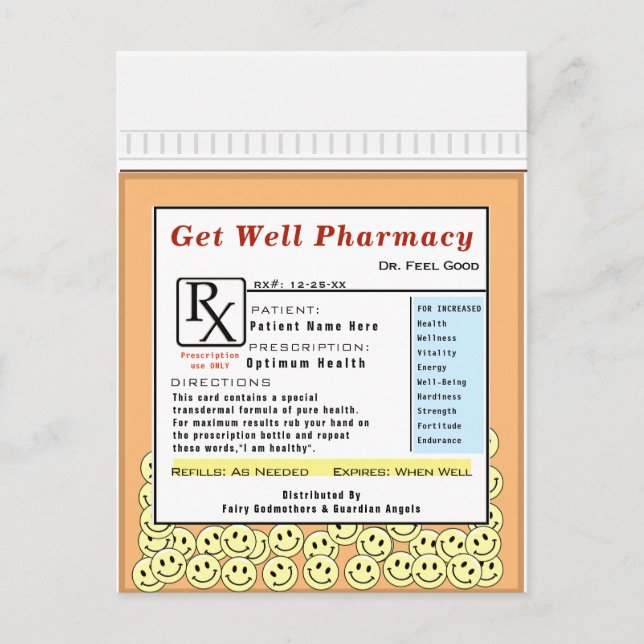 Funny Get Well Huge Card Postkarte (Vorderseite)