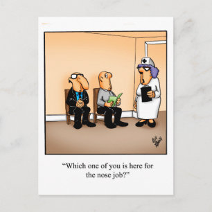 Funny Get Well Postcard "Nose Job" Postkarte