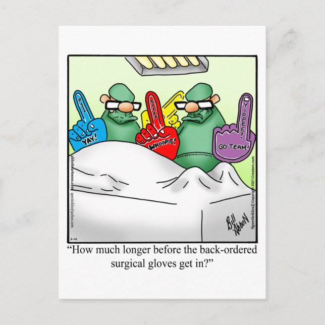 Funny Get Well Postcard Postkarte (Vorderseite)