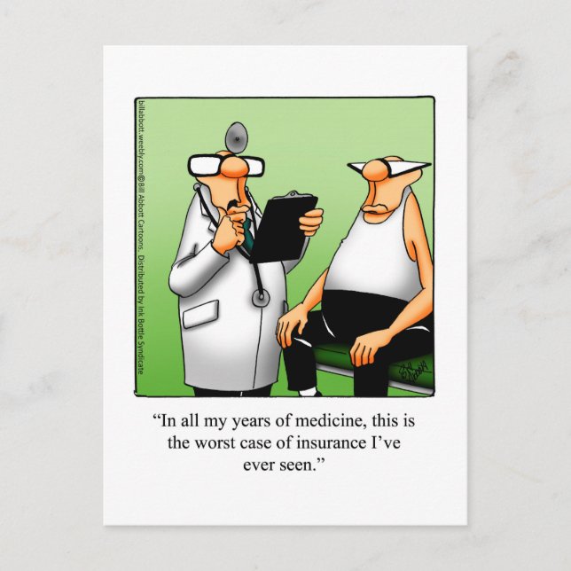 Funny Get Well Postcard Postkarte (Vorderseite)