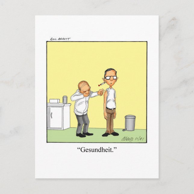 Funny Get Well Postcard Postkarte (Vorderseite)