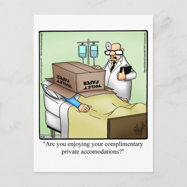 Funny Get Well Postcard Postkarte (Vorderseite)