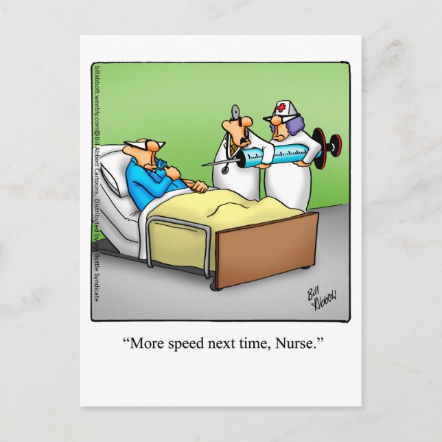 Funny Get Well Postcard Postkarte (Vorderseite)
