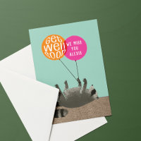Funny Get Well Raccoon Balloons