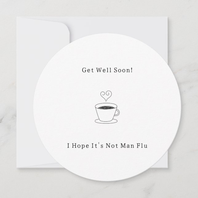 Funny Get Well Soon Man Flu Card Einladung (Vorderseite)