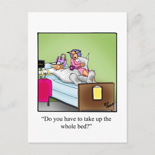 Funny Get Well Spaß Postcard Postkarte (Vorderseite)