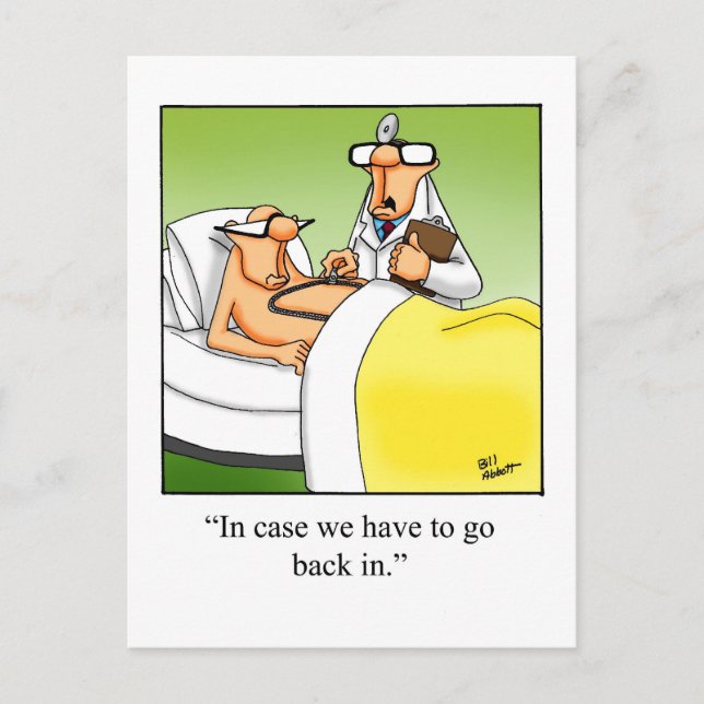 Funny Get Well Spaß Postcard Postkarte (Vorderseite)