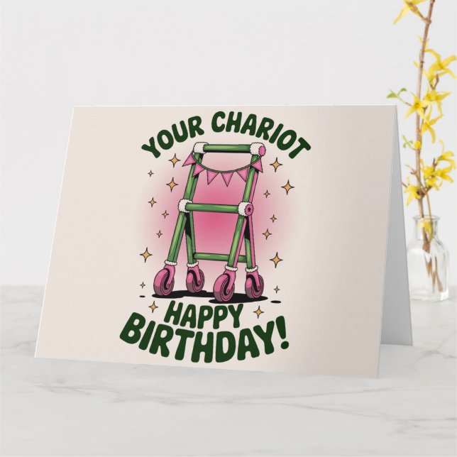 Funny GetOlder Geburtstag Walker Geburtstag alt Karte (Gelbe Blume)