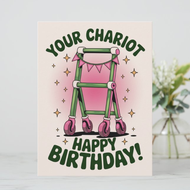 Funny GetOlder Geburtstag Walker Geburtstag alt Karte (Stehend Vorderseite)