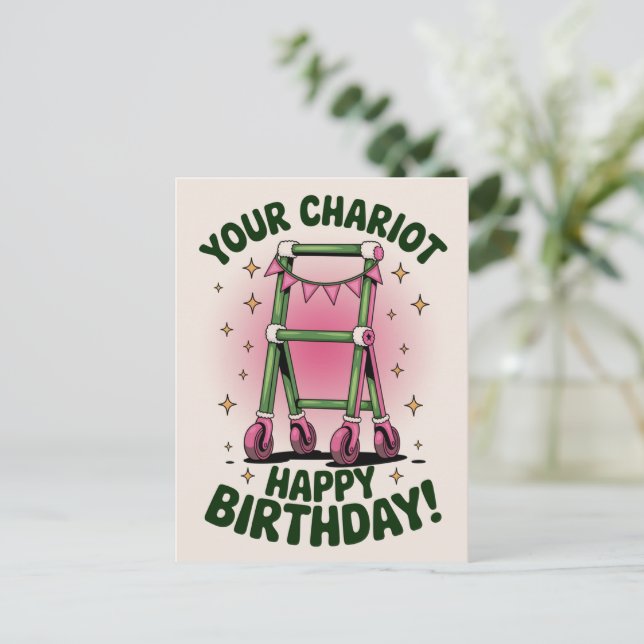 Funny GetOlder Geburtstag Walker Geburtstag alt Postkarte (Stehend Vorderseite)