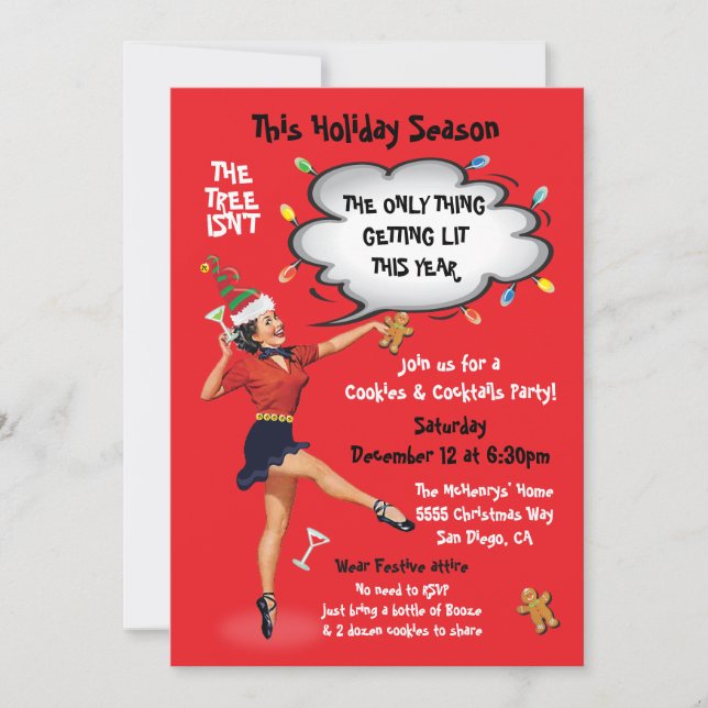 Funny Getting Liet Cookies and Cocktails Party Einladung (Vorderseite)