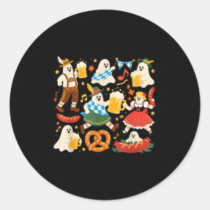 Funny Ghost Beer Pretzel Wurst Runder Aufkleber