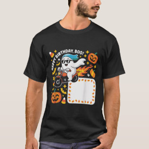 Funny Ghost Biker Halloween Design mit Flammen und T-Shirt