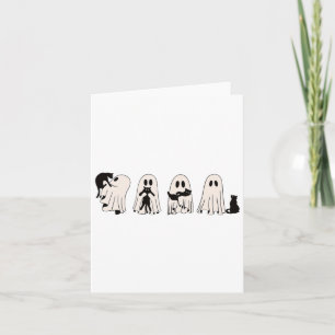 Funny Ghost Black Cat Spooky Season Trick oder Tre Karte