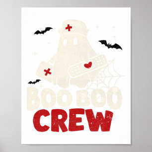 Funny Ghost Boo Crew Halloween Doktor Nurse Mens W Poster