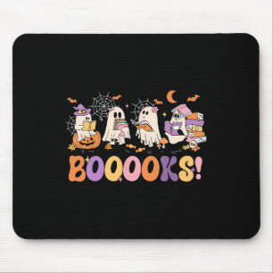 Funny Ghost Book Reading Halloween Booooks Lover T Mousepad