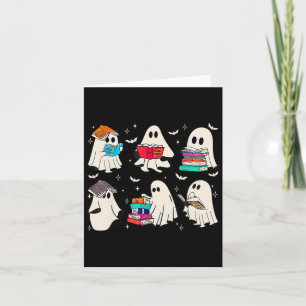 Funny Ghost Book Reading Halloween Bücher Lover Te Karte