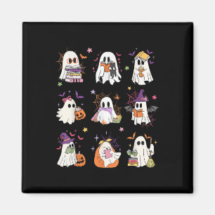 Funny Ghost Book Reading Halloween Bücher Lover Te Magnet