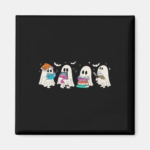 Funny Ghost Book Reading Halloween Bücher Lover Te Magnet