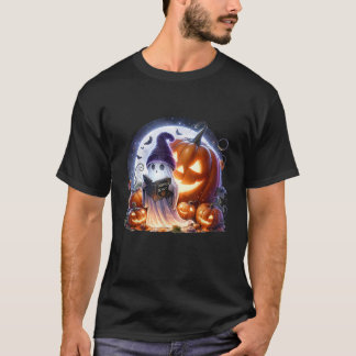 Funny Ghost Book Reading Halloween Bücher Lover Te T-Shirt