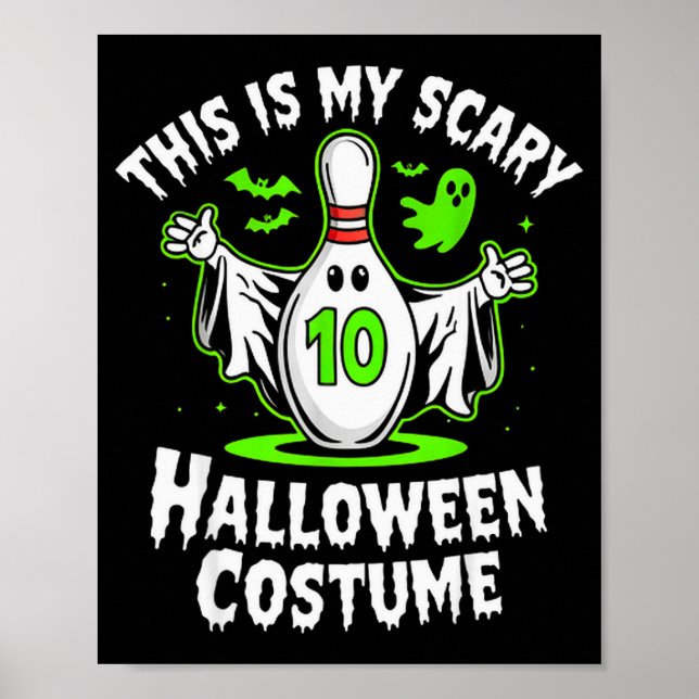 Funny Ghost Bowling League Team Halloween Humor De Poster (Vorne)