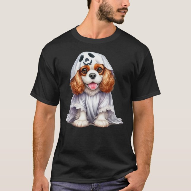 Funny Ghost Cavalier King Charles Spaniel Dog Love T-Shirt (Vorderseite)