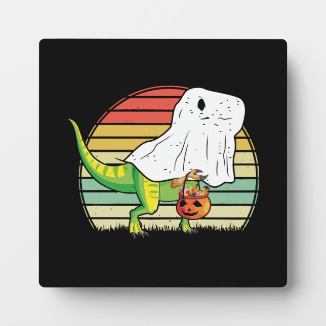 Funny Ghost Dinosaur Halloween Fotoplatte (Vorderseite)