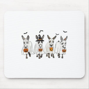 Funny Ghost Donkey Hallowen Donkey Lover Bauer Ha Mousepad