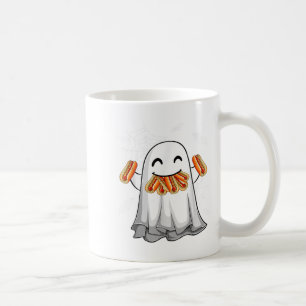 Funny Ghost Eating Hotdogs Happy Halloween Kostüm Kaffeetasse