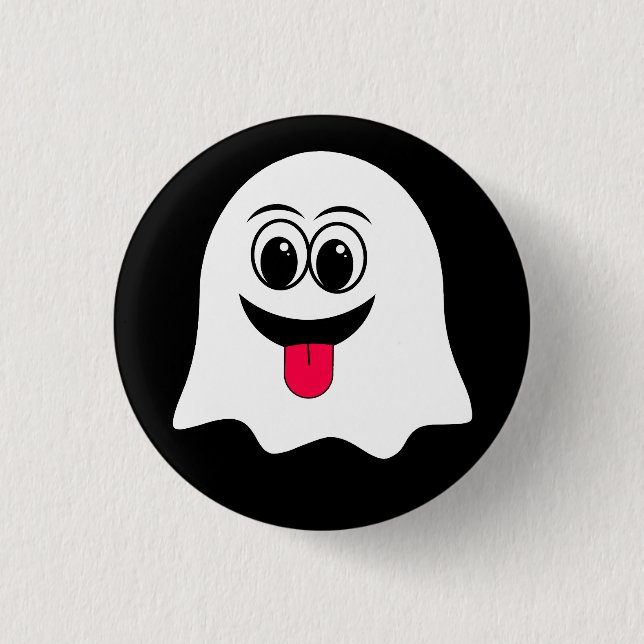 Funny Ghost emoji! Button (Vorderseite)